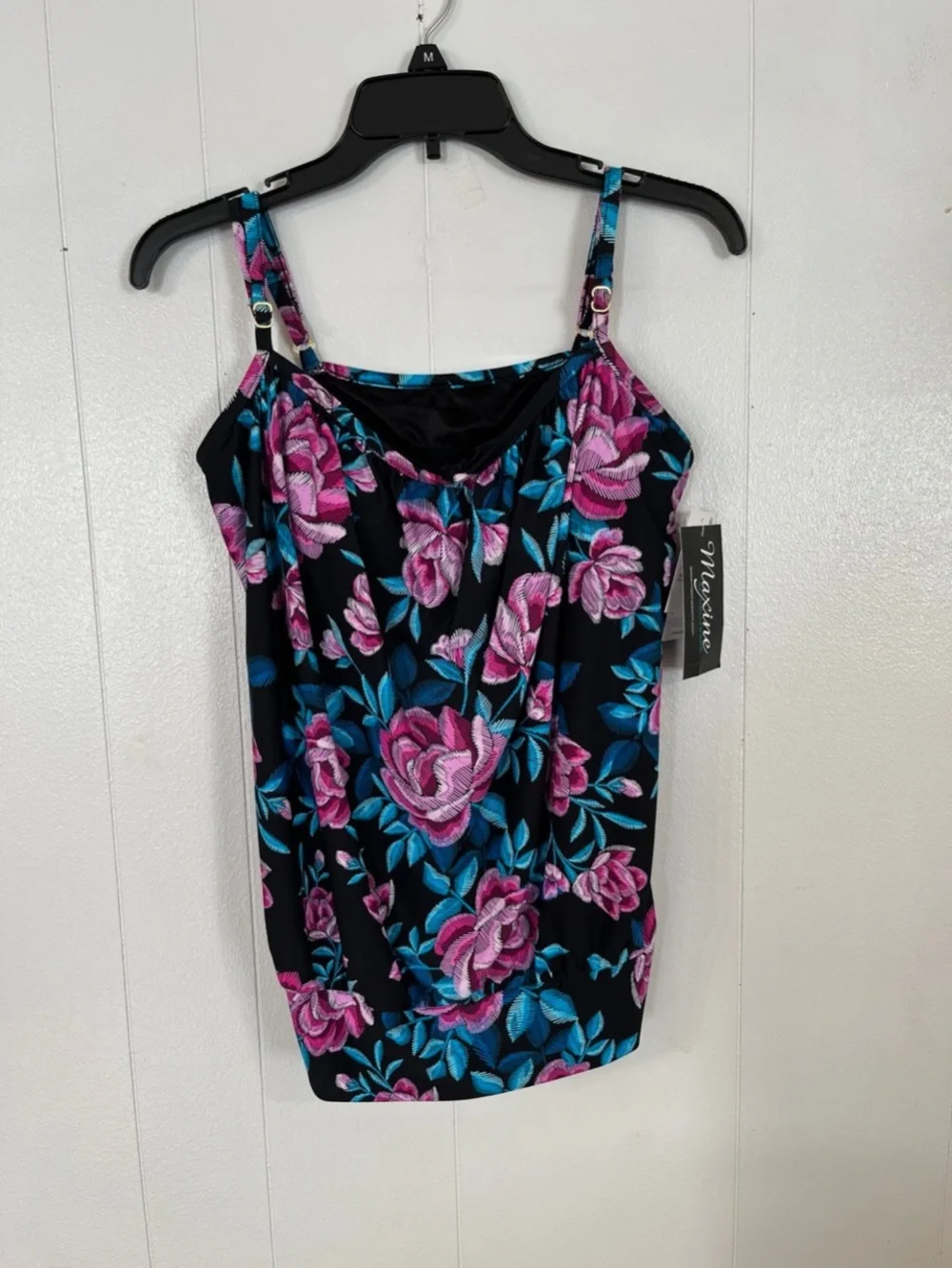 Maxine of Hollywood Women's Underwire Blouson Tankini Swimsuit Top NWT size 12 - Picture 3 of 7